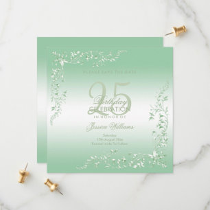 Elegant Emerald Dekoration 25:e födelsedagen Spara Datumet