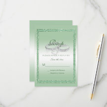 Elegant Emerald Glitter & Silver Bröllop Ringar