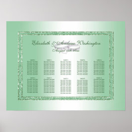 Elegant Emerald Glitter & Silver Bröllop Ringar Poster