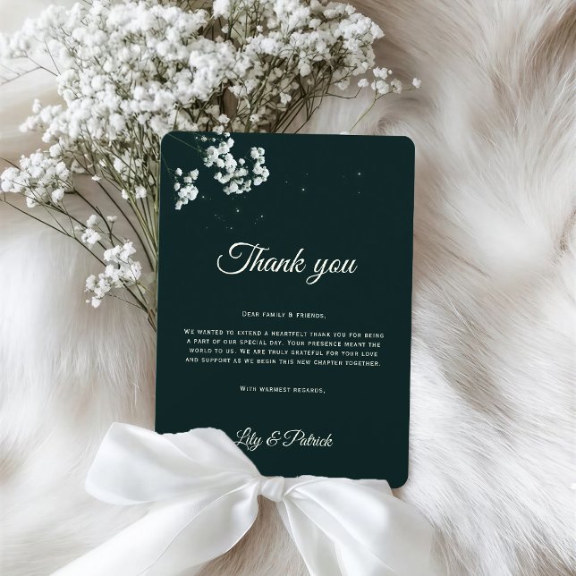 Elegant Emerald Green baby's breath  Tack Kort (Skapare uppladdad)