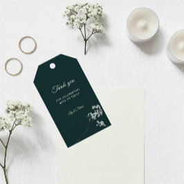 Elegant Emerald Green baby's breath wedding Presentetikett