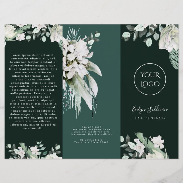 elegant emerald Greenery brochure (Framsida)