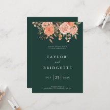 Elegant Emerald Grönt Blommigt Fall Wedding Välko