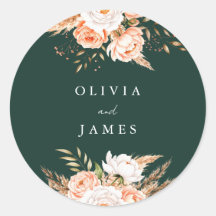 Elegant Emerald Grönt Blommigt Fall Wedding Välko