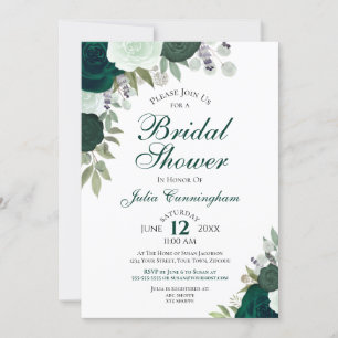 Elegant Emerald Grönt Boho Blommigt Möhippa Inbjudningar