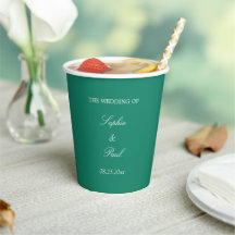Elegant Emerald Grönt Bröllop Pappra Kopp