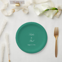 Elegant Emerald Grönt Bröllop Pappra Tallrikar