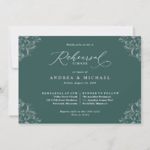 Elegant Emerald Grönt Bröllop Rehearsal Dinner