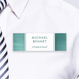 Elegant Emerald Grönt Brushed Metallic Business Namnbricka