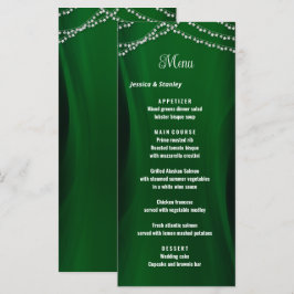 Elegant emerald Grönt christmas bröllop Menu Meny