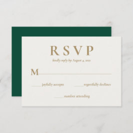 Elegant Emerald Grönt Cream Bröllop OSA Card