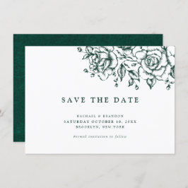 Elegant Emerald grönt Greenery spara datumet