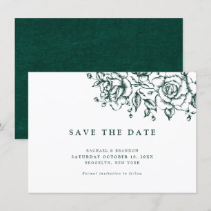 Elegant Emerald grönt Greenery spara datumet