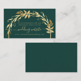 Elegant Emerald Grönt Guld Arch Bröllop webbplats Tilläggskort
