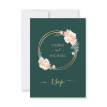 Elegant Emerald Grönt Guld Blommigt Bröllop