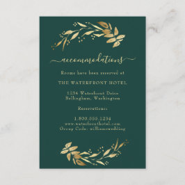 Elegant Emerald Grönt Guld Bröllop i Tilläggskort