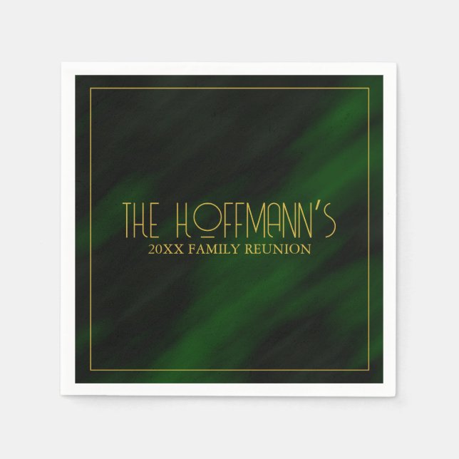 Elegant Emerald Grönt Guld familjeåterförening i R Pappersservett (Framsidan)