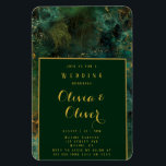 Elegant Emerald Grönt & Guld Glitter Agate Bröllop Magnet<br><div class="desc">Du kommer att kärlek denna vackra grönt som är på frammarsch,  och guld krymper geoden med skakande guld brister. Matchande inbjudningar och produkter är tillgängliga.</div>