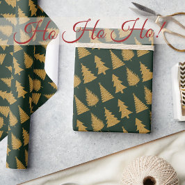 Elegant Emerald Grönt Guld Glitter Julgranar Presentpapper