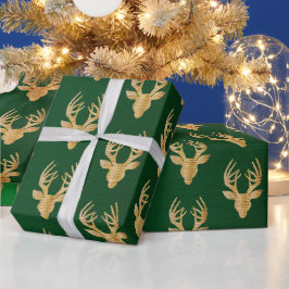 Elegant Emerald Grönt Guld jul Reindeer Gift Presentpapper