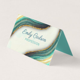 Elegant emerald grönt marble art faux guld glitter visitkort