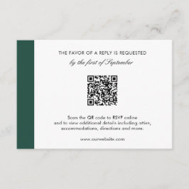 Elegant Emerald Grönt Modern QR-kod Bröllop OSA Kort
