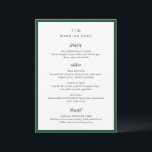 Elegant Emerald Grönt Monogram Modern Bröllop Meny<br><div class="desc">Moderna bröllop-menyer med ren design med serif och script typsnitt.</div>