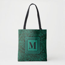 Elegant Emerald Grönt Monogrammed Botanical