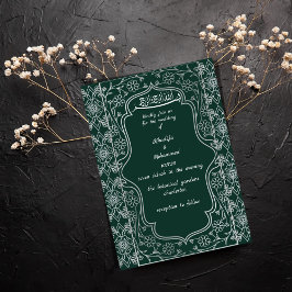 ELEGANT emerald grönt och vit ISLAMIC BRÖLLOP Inbjudningar
