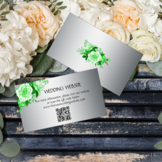 Elegant Emerald Grönt Ro Boho Bröllop webbplats Tilläggskort