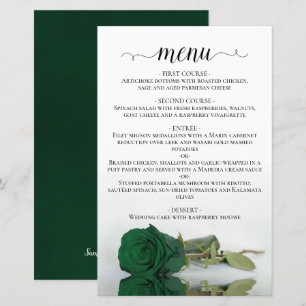 Elegant Emerald Grönt Ro Bröllop Menu