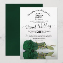Elegant Emerald Grönt Ro Virtuellare Bröllop Inbjudningar