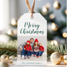 Elegant Emerald Grönt-skript julfoto