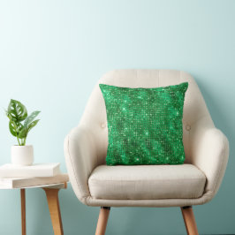 Elegant Emerald Grönt Studerad Diamond Mönster Kudde