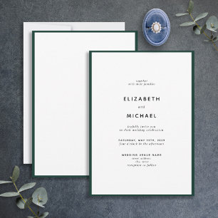 Elegant Emerald Grönt Typography Bröllop Inbjudningar