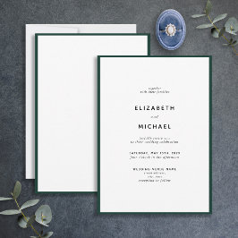 Elegant Emerald Grönt Typography Bröllop Inbjudningar