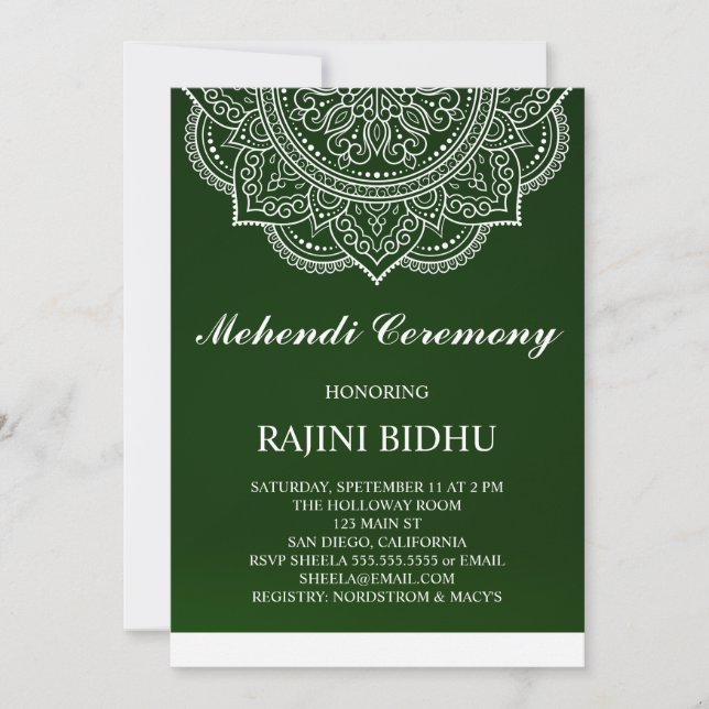 Elegant Emerald Paisley Indian Mehndi Ceremony (Framsida)