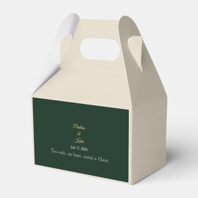 Elegant Emerald Wedding Favor Presentaskar (Framsidan Sidan)