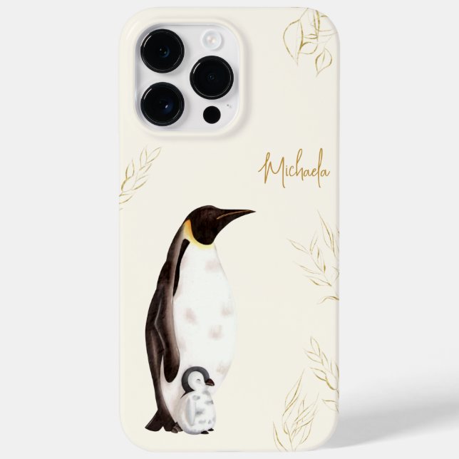 Elegant Emperor Penguin Botanical Guld Glitter (Baksida)