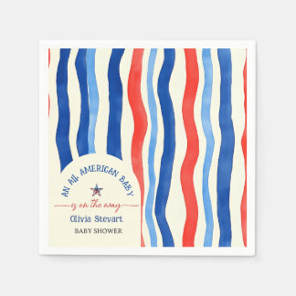Elegant En All Amerikansk Bebis 4:e Juli Bebis Sho Pappersservett