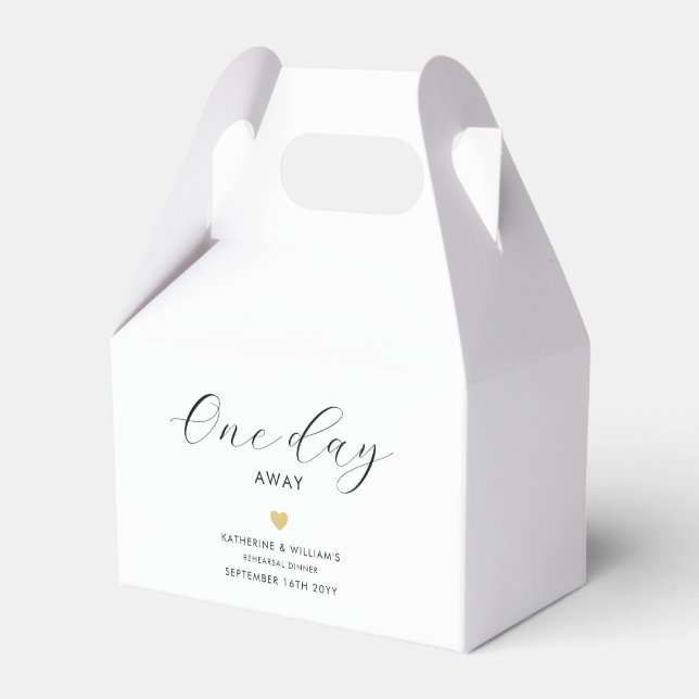 Elegant En dag bort Guld Hjärtsrepetitionsmiddag Presentaskar (Framsidan Sidan)