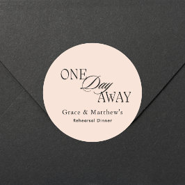 Elegant En Dag Borta Rehearsal Middag Blush Rosa Runt Klistermärke