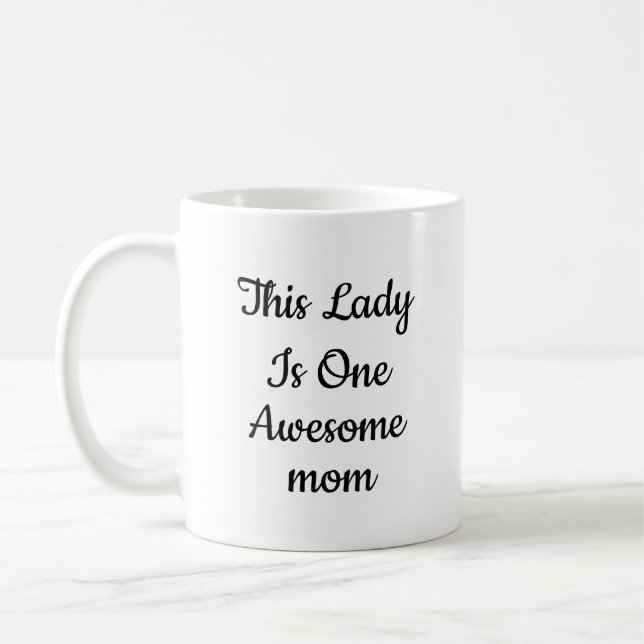 Elegant "En Super Mamma" Script Kaffe Kaffemugg (Vänster)