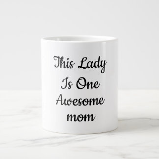 Elegant "En Super Mom" Script Kaffe Jumbo Mugg