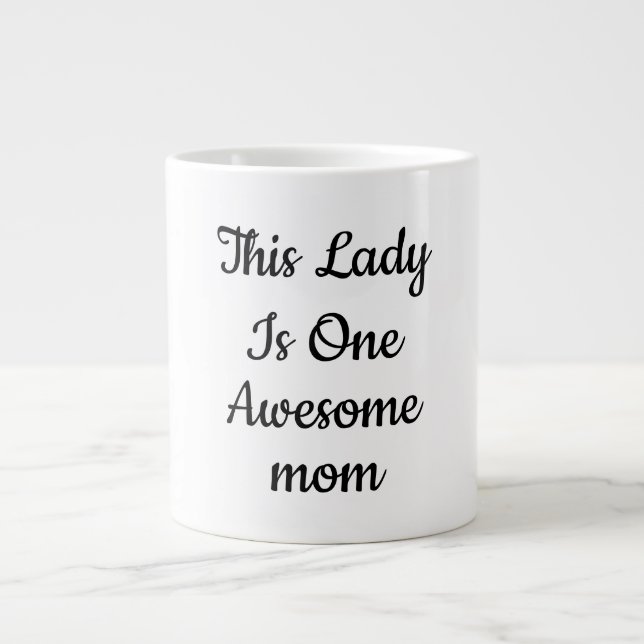 Elegant "En Super Mom" Script Kaffe Jumbo Mugg (Framsidan)