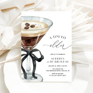 Elegant En Tini Bit Older Espresso Martini Födelse Inbjudningar