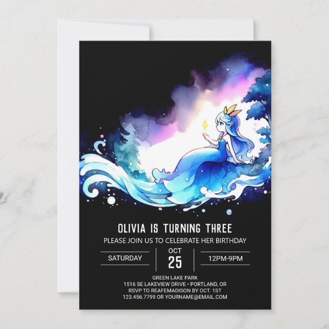 Elegant Enchanted Princess Birthday Inbjudningar (Framsida)