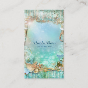 Elegant Enchanted Sea Beach Tropical Affärskort Visitkort