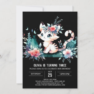Elegant Enchanted Tiger Birthday Inbjudningar