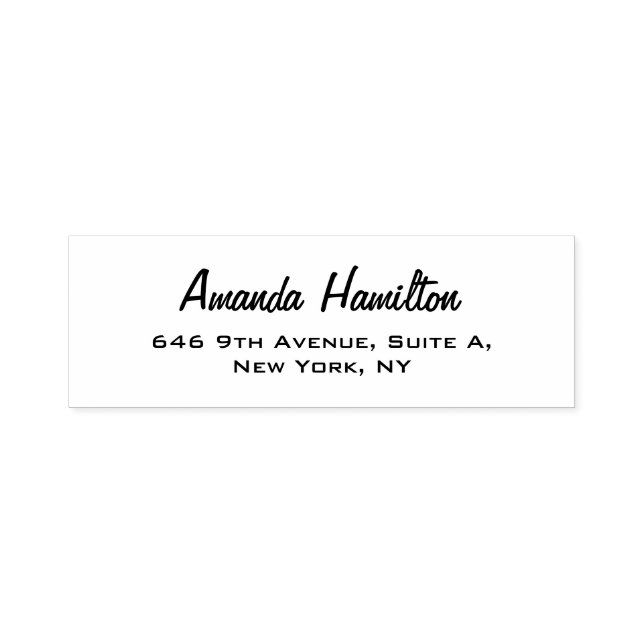 Elegant enfaldig vit professionell handstil självfärgande stämpel (Design)